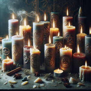 Create an image of a close-up view of an untidy, haphazard arran...