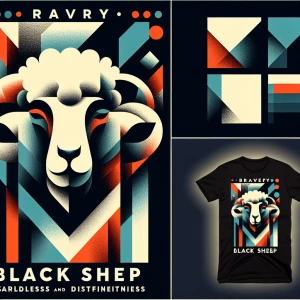 Create a t-shirt graphic that embodies the concept of daring, fe...