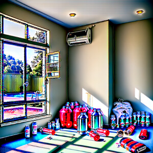jock homeless guy's room
 style house with large windows opening...