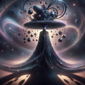 "Envision a hyper-realistic, surreal portrait of an enigmatic cu...