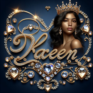 VCraft a 3-D image showcasing the name 'KAREN' in a luxurious go...