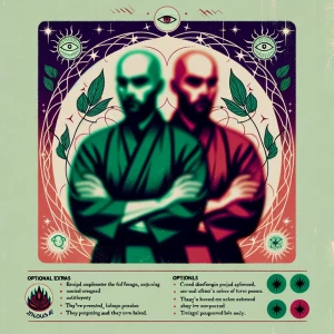 Create an image featuring silhouettes or blurred faces of two fi...