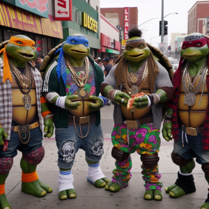 Ninja turtles in los angeles streets gang clothing