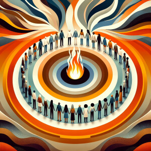 Imagine an image of a circle of people standing strong and unite...