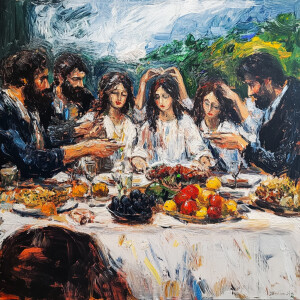 The last supper in the style of Berthe Morisot