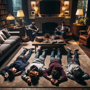 5 white male teens handcuffed laying face down on the ground in...