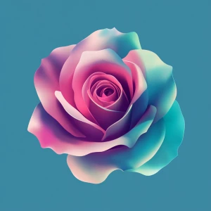 A rose for a logo of a company and the colors teal and magenta