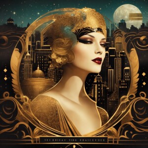 A stunning, vintage-inspired art deco party invitation with a la...