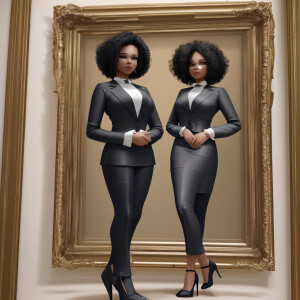 3-D image of a beautiful light skin, African-American woman. She...
