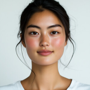 Create an image of a 23-year-old Japanese-American woman with a...