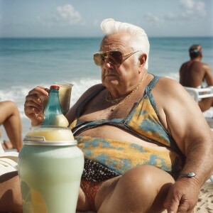 create a 90 year old elvis presley, man old, fat, pot-bellied, w...