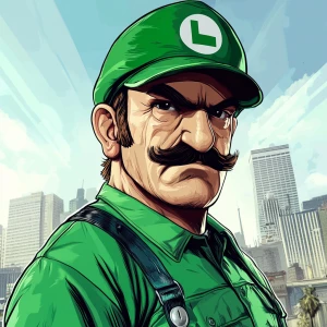 Luigi from GTA in GTA style