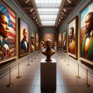 Design a close-up, detailed 3D view inside an African-American m...
