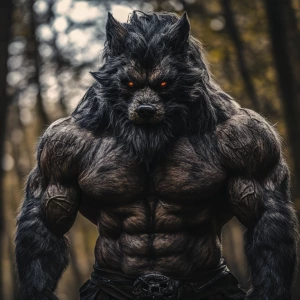 Lycan hairymuscles showing off full necked view