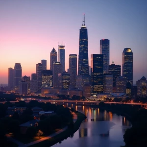 Create an image depicting the skyline of Houston, Texas, featuri...