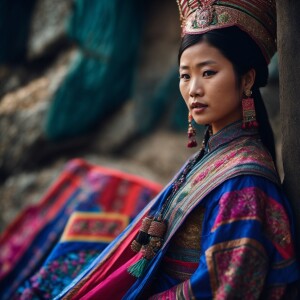 Beautiful hmong woman wearing hmong clothes