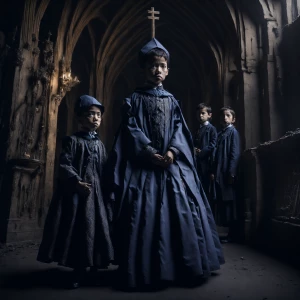 Sacerdote sentado en una iglesia, impartiendo una bendición a un...
