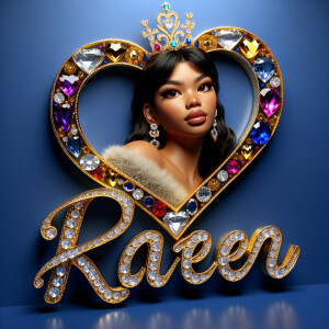 VCraft a 3-D image showcasing the name 'KAREN' in a luxurious go...