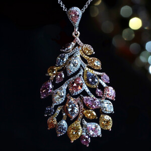 Design a breathtakingly beautiful pendant adorned with an array...