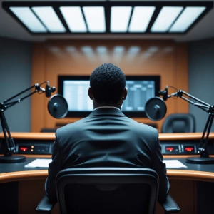 Straight forward outward looking at the camera view of African A...