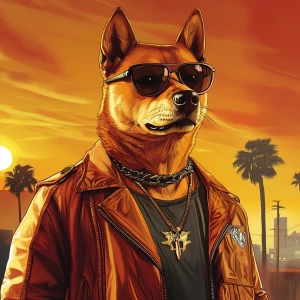 Meme DOGE, highly detailed character portrait in the style of mo...