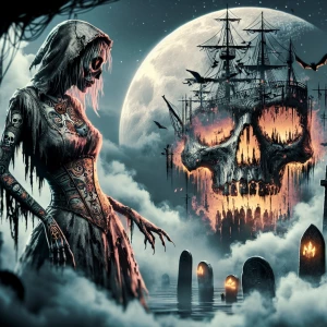 diabolical uv reactive zombie with a conjuring demon effect wear...