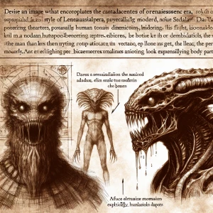 Full body shot, scary female xenomorph with huge brests, long sh...