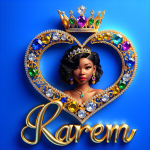 VCraft a 3-D image showcasing the name 'KAREN' in a luxurious go...
