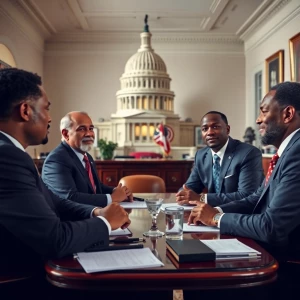A gathering A 4 black Congressman, having a discussion at the ca...
