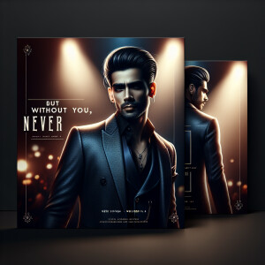 Design a music album cover featuring a photo of the singer, with...