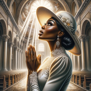Create an airbrush oil painting of an African American woman wit...