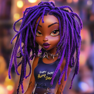 Generate an ultra-high-resolution 3D image of a stunning African...