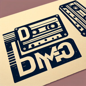 Create a logo With the letters, DM30 using a tape cassette as an...