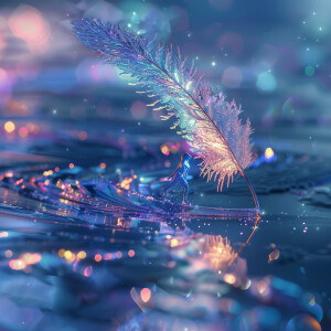 hyper realistic artwork, digital art, of a delicate, transparent...