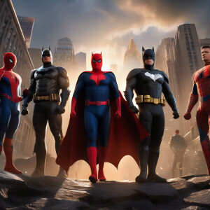 An epic 3D render of a cinematic poster featuring Donald Trump,...