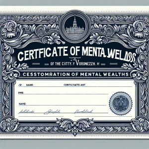 Создай сертификат для восстановления психики жителя города Ворон...