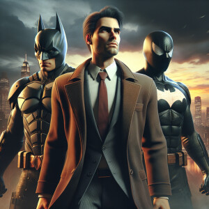 An epic 3D render of a cinematic poster featuring Donald Trump,...