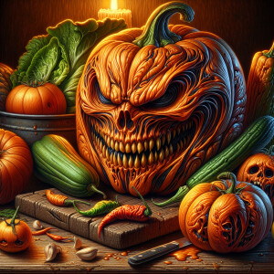 a hauntingly vivid, high-contrast illustration of a menacing jac...