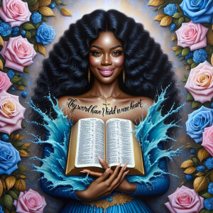 Create an image of an ultra-light-skinned African-American woman...