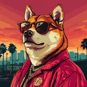 Meme DOGE, highly detailed character portrait in the style of mo...