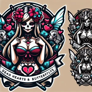 Shaped Logo
 brand name [Dead Hearts & Butterflies]
Anime logo
E...