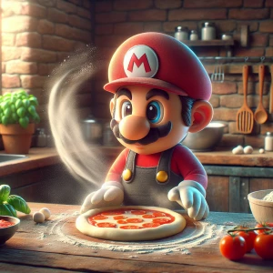 Make Mario cooking pitza