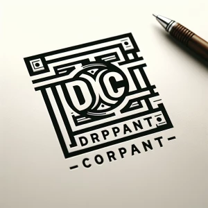 DC logo
In bold big font with extreme detailing and major detail...