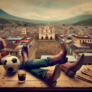 make a photo realistic 
picture of antigua, guatamala. there is...