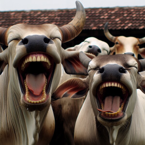 Toros riendo a carcajadas