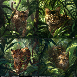 Tiger, hunting, in jungle