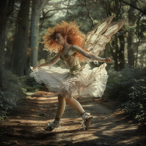 A photo realistic image. A trouble making light haired ginger fa...