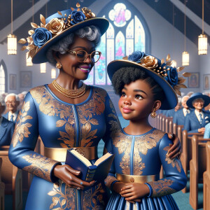 Adjust the 3-D realistic image to depict the African-American gr...