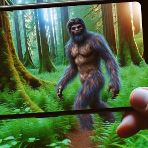 A humanoid looking translucent brown and black haired sasquatch...