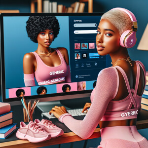 A beautiful light skin African American woman with with a pink j...